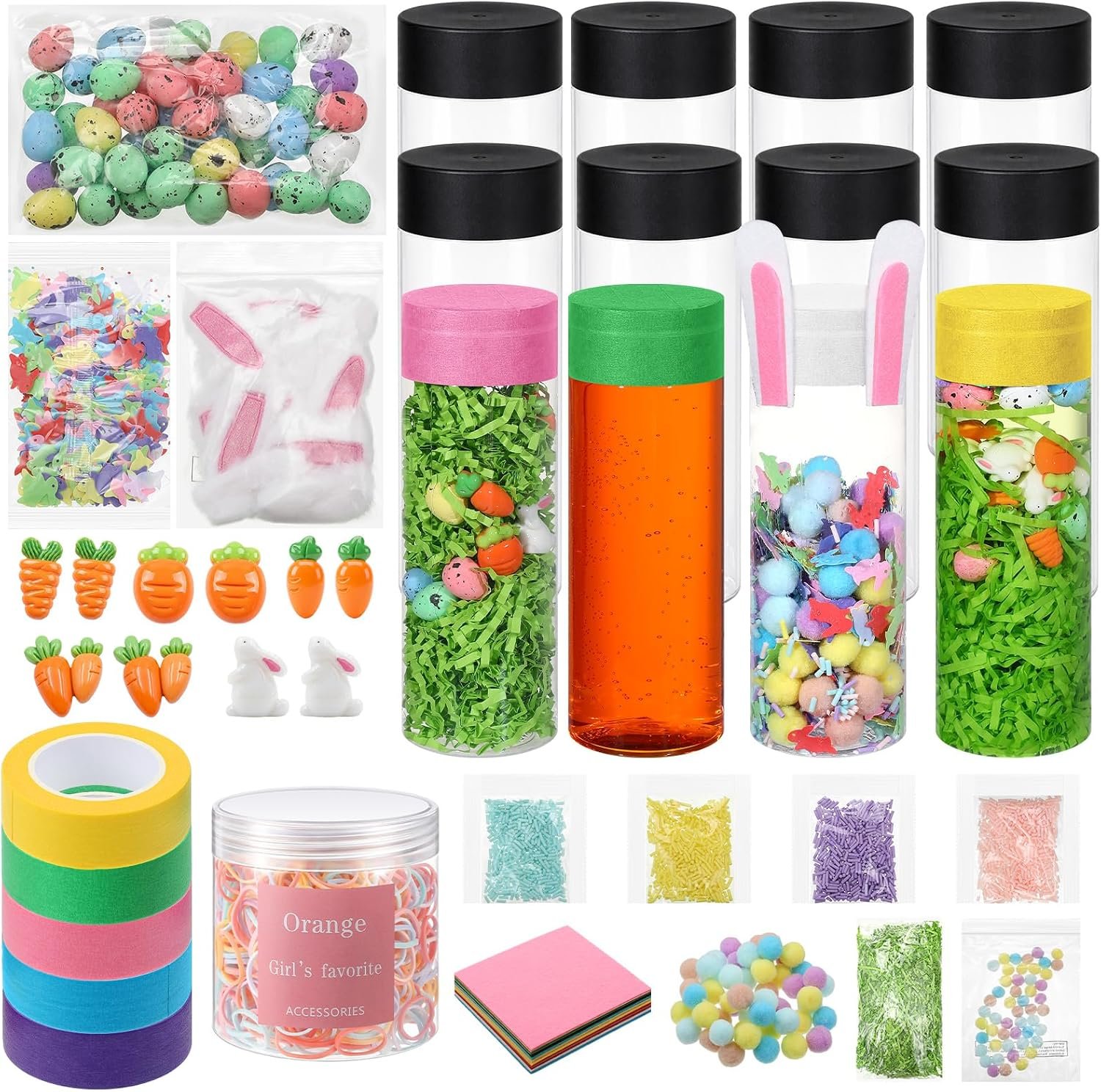 Gerrii 12 Pcs Sensory Bottles Kits 400 ml Plastic Calming Bottles