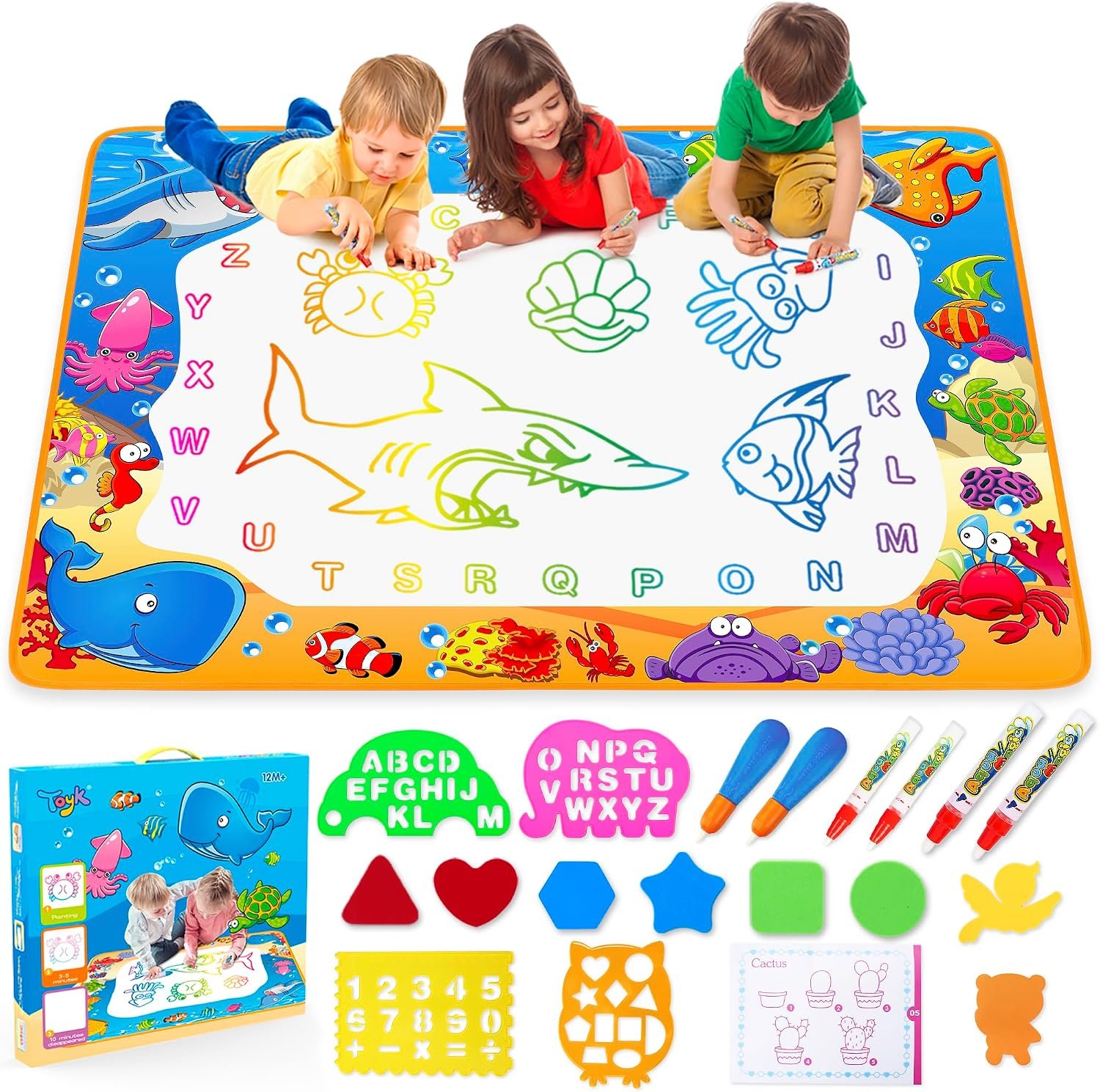 Water Doodle Mat – Kids Color Painting Toy, Gift Set for Toddlers 2-7