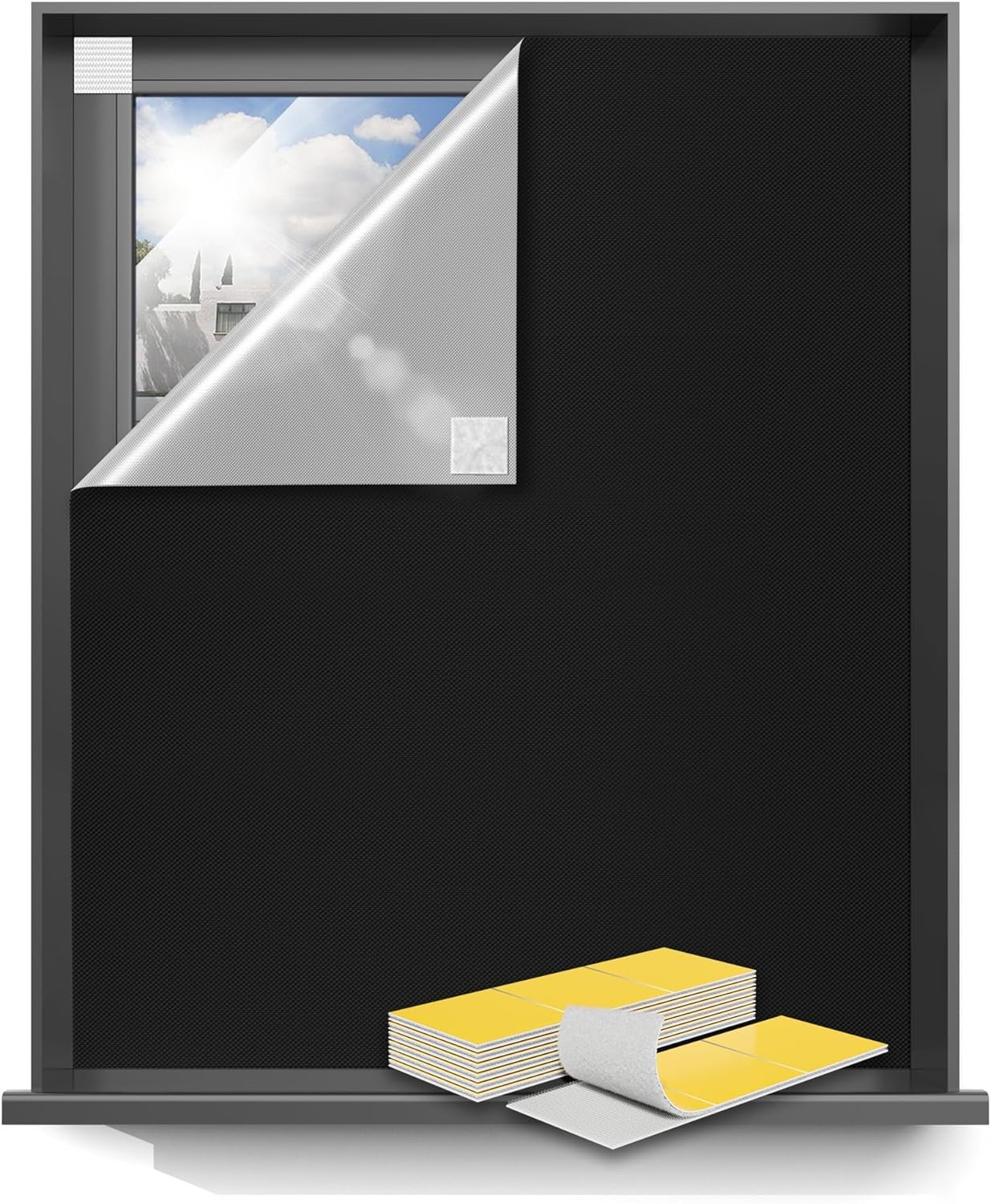 Sumobaby 50″x60″ Portable Blackout Curtains Blinds for Windows No Drill