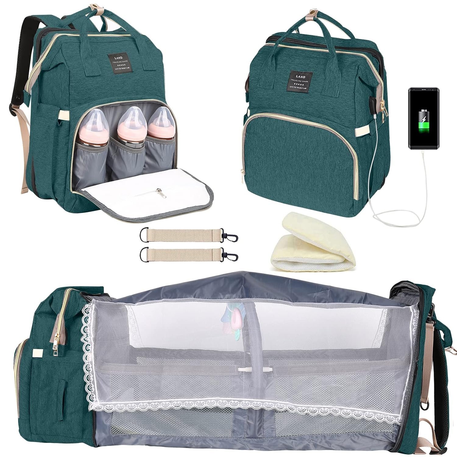 Baby Diaper Bag Backpack with Changing Station