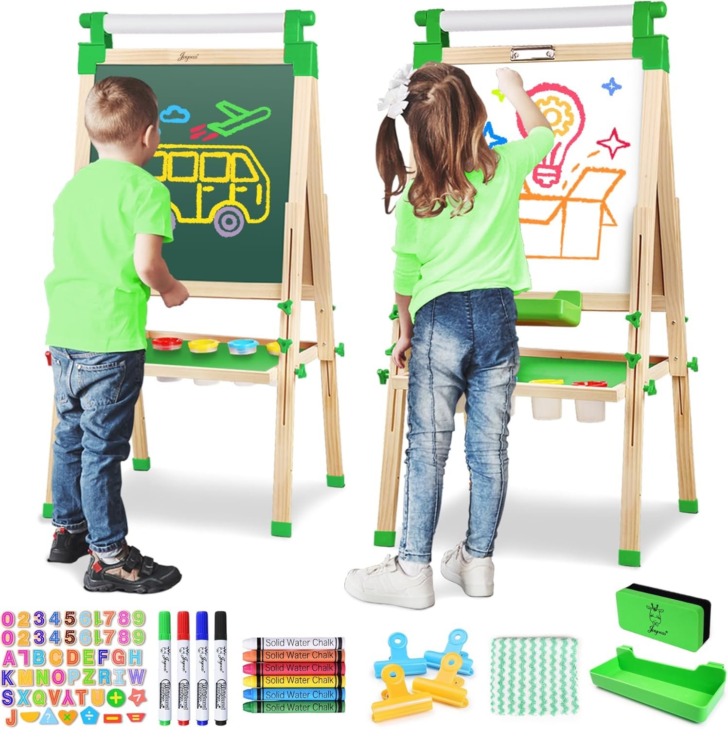 Joyooss Art Easel for Kids Easels for Toddler with Paper roll Green