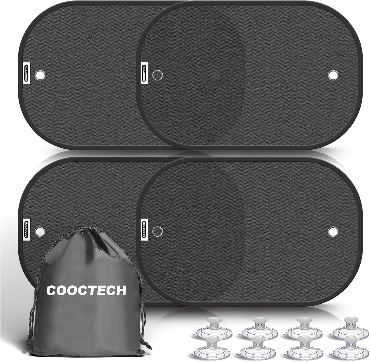 Car Shades for Side Windows 19″x12″(4 Pack),Sun Shade for Car Window with 8 Suction Cups,Window Shades Can Blocks 99.98% UVR,Window Shade for Baby,Glare Shield Protection