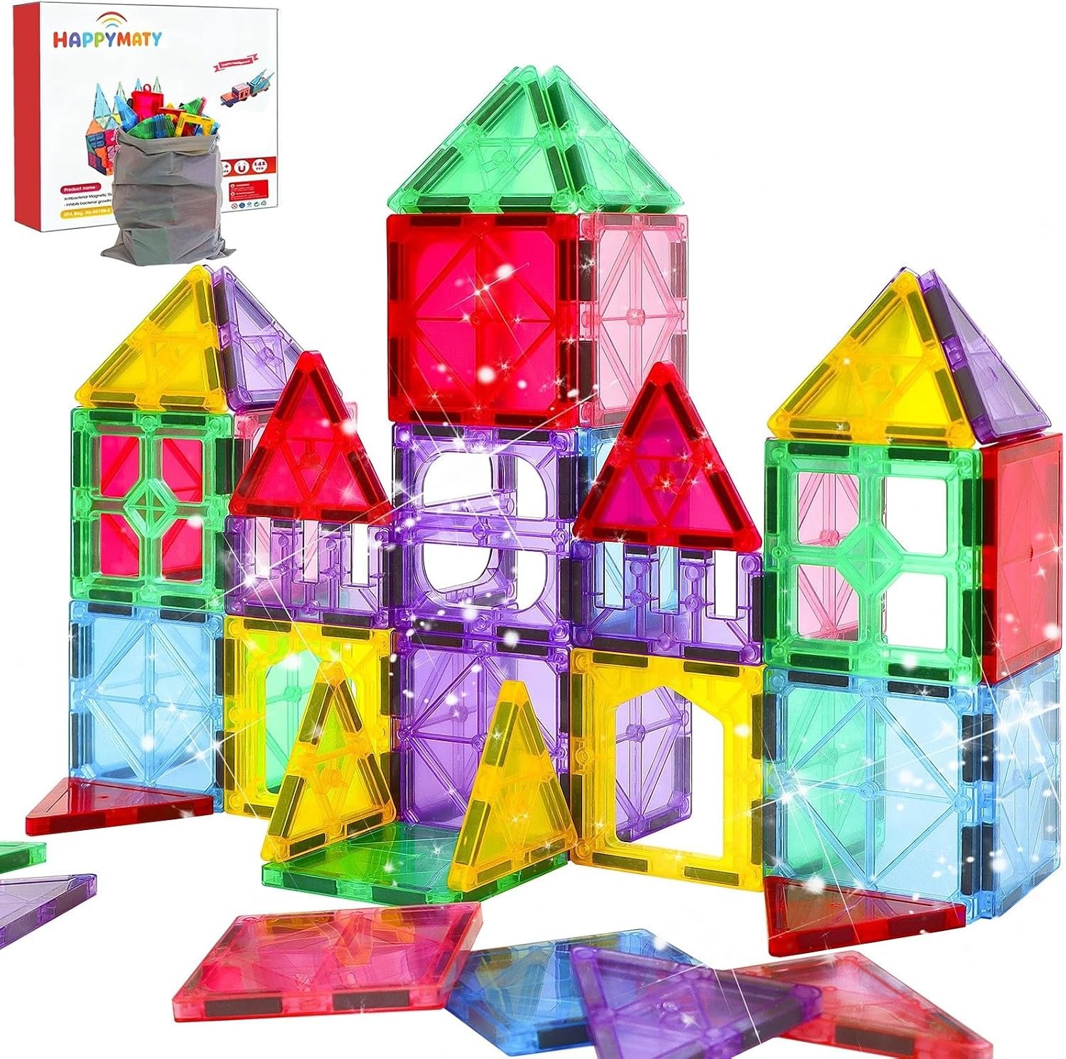 Antibacterial Magnetic Tiles, 3D STEM Education Building Blocks