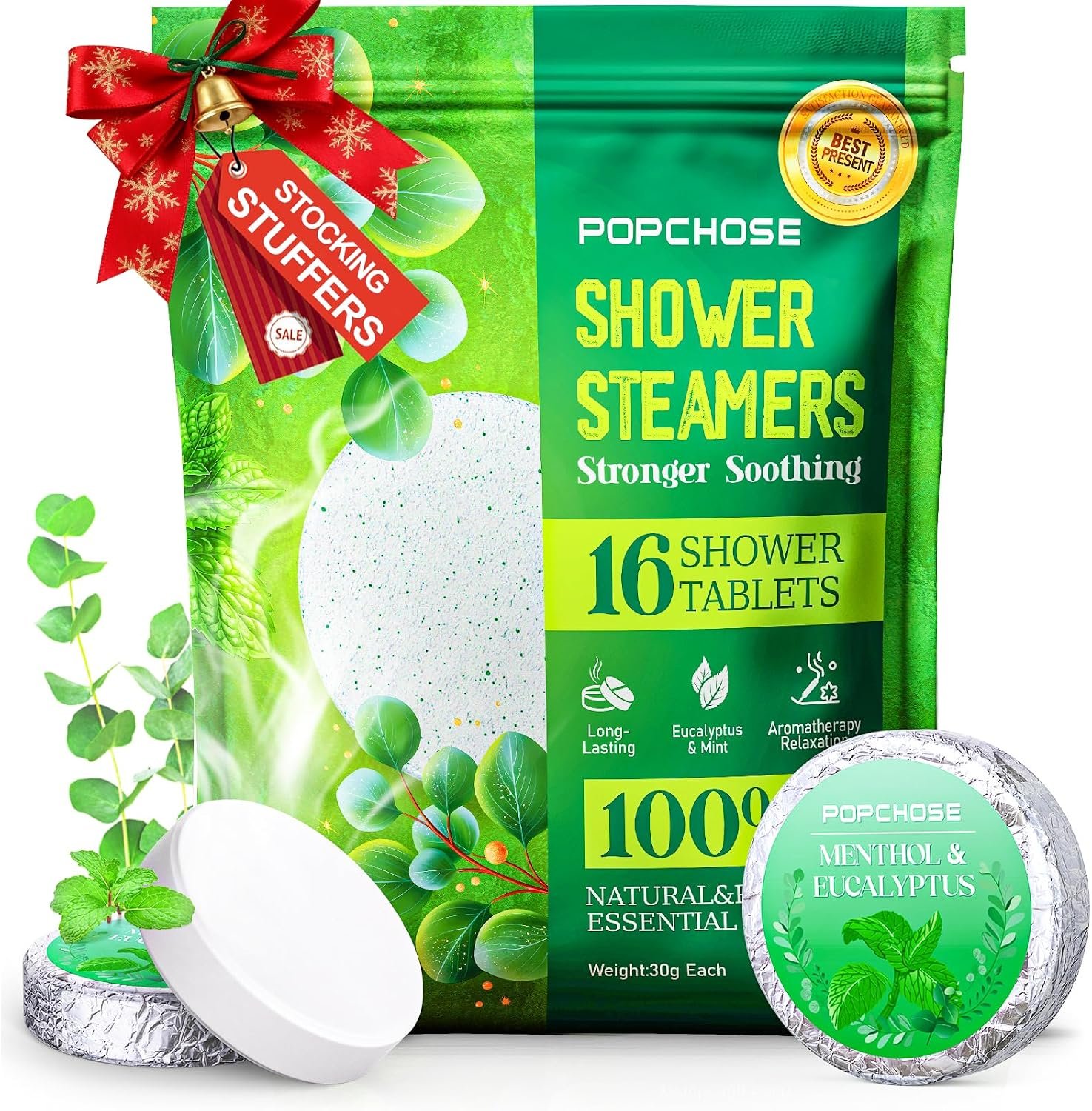 POPCHOSE Shower Steamers Aromatherapy 16 Pack, Gifts for Women & Men