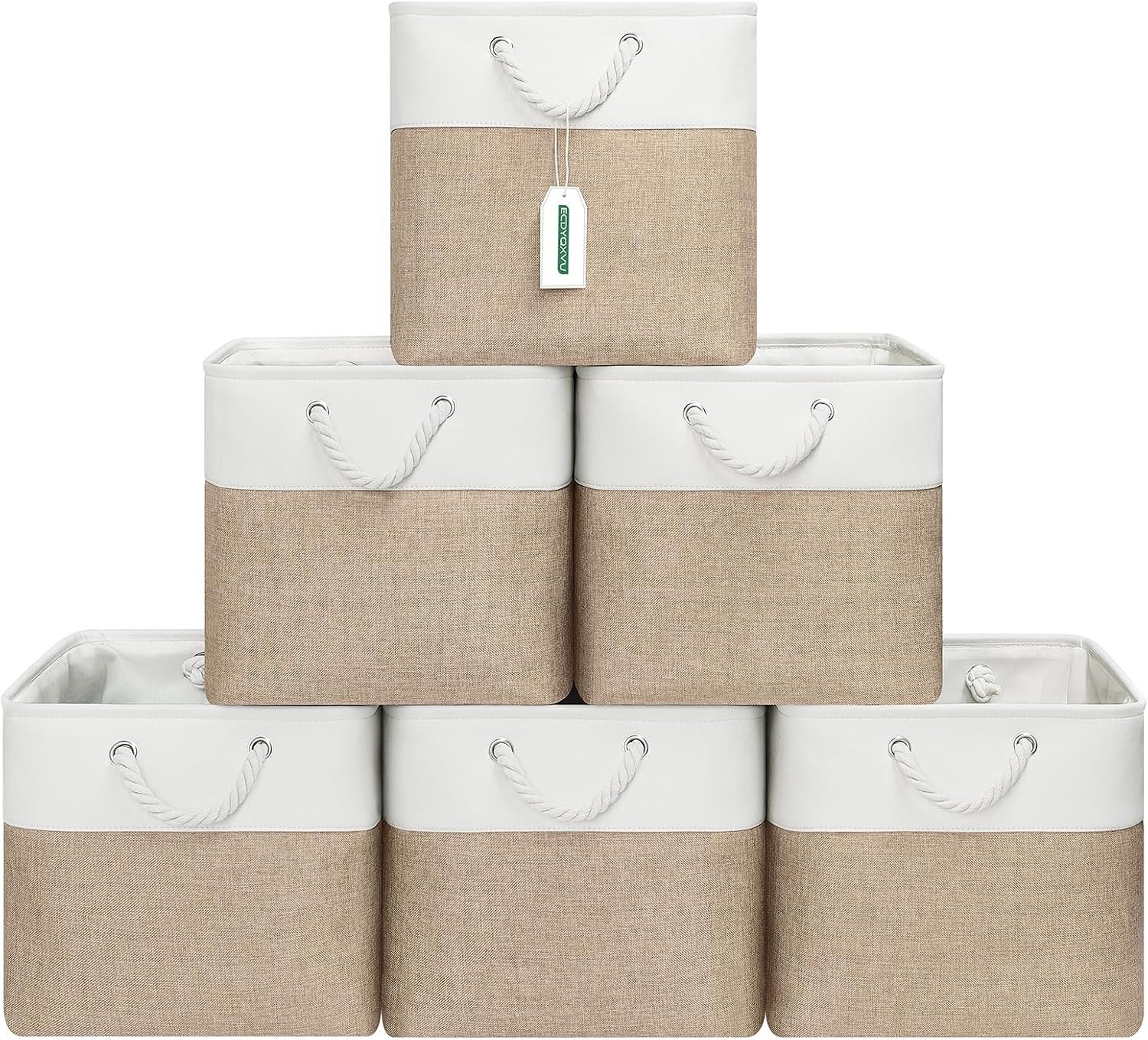 ECDYQXVU 13x13x13 Inch Storage Cube Bins Foldable Organizer Baskets 6 Pack
