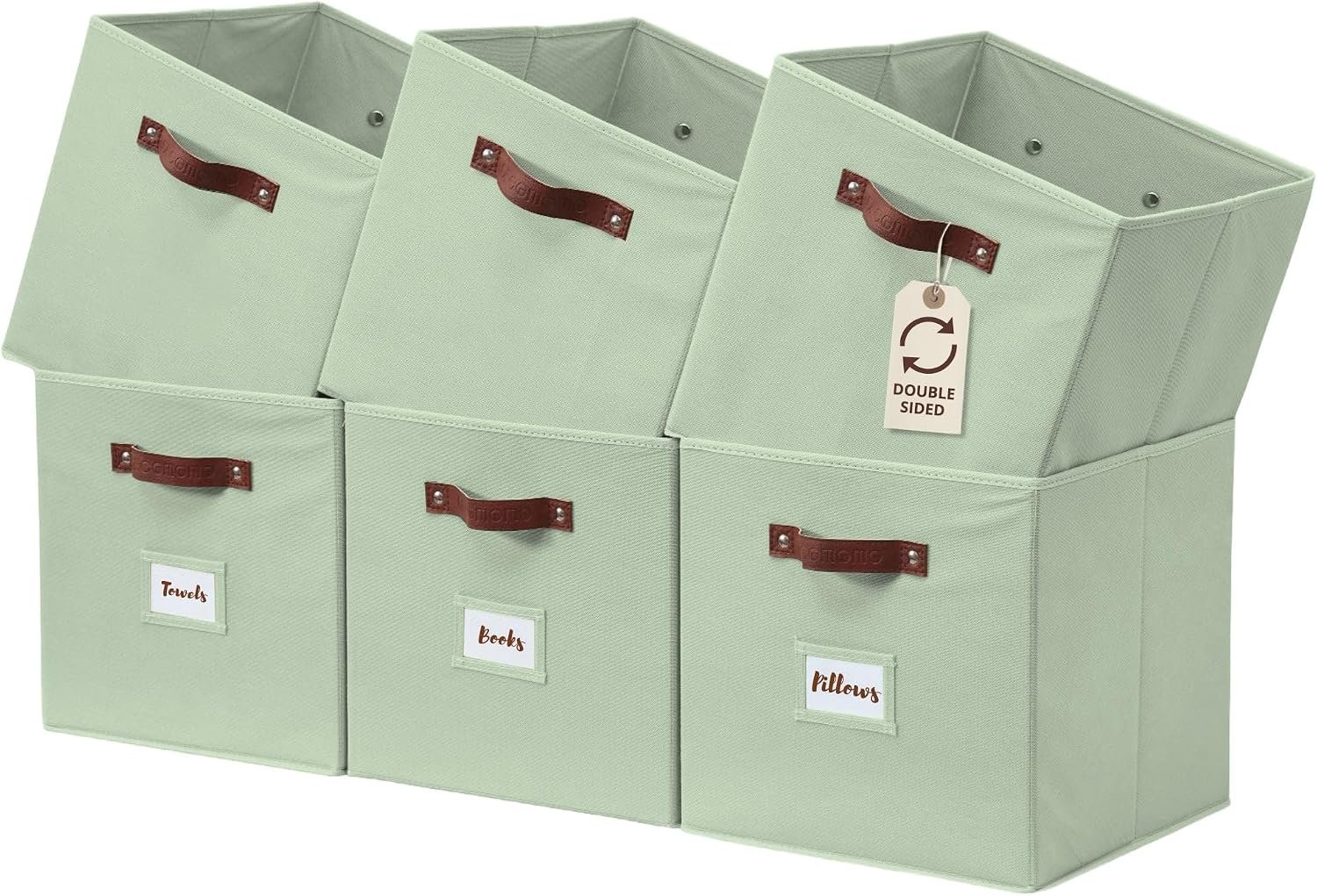 DECOMOMO Storage Bins, Cube Storage Bin with Labels