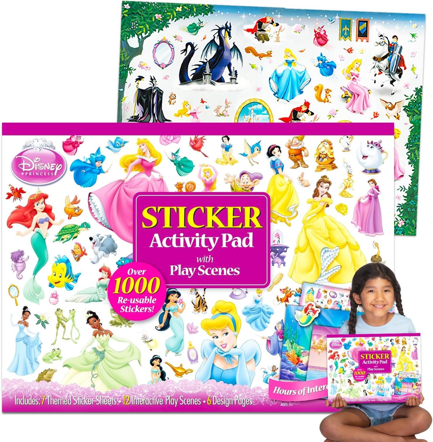 Disney Princess Stickers Ultimate Activity Pad – 11″x14″ 1000+ Sticker Book