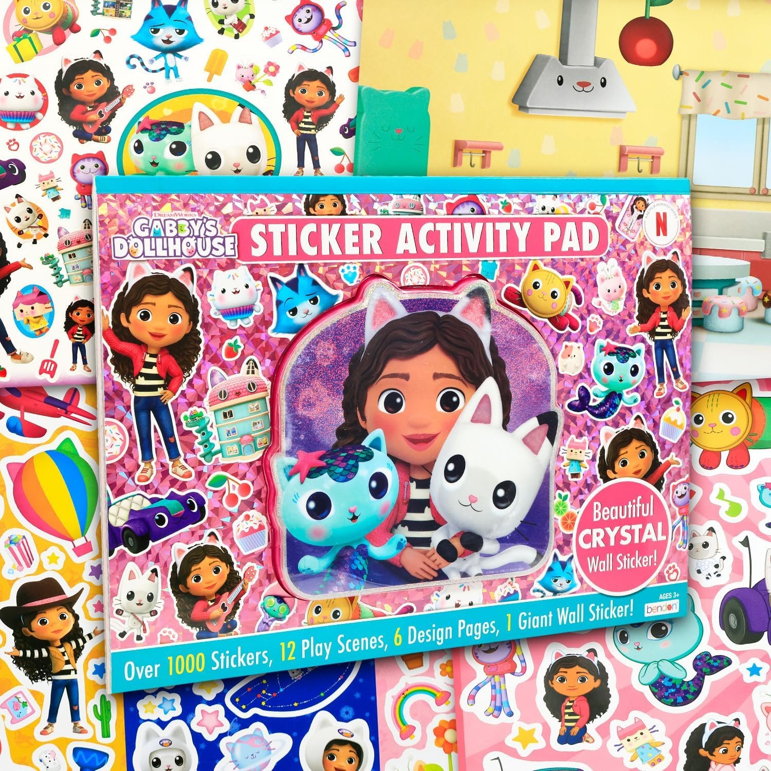 Gabby’s Dollhouse Stickers Activity Pad – 1000+ Sticker Book Bundle 11″x14″