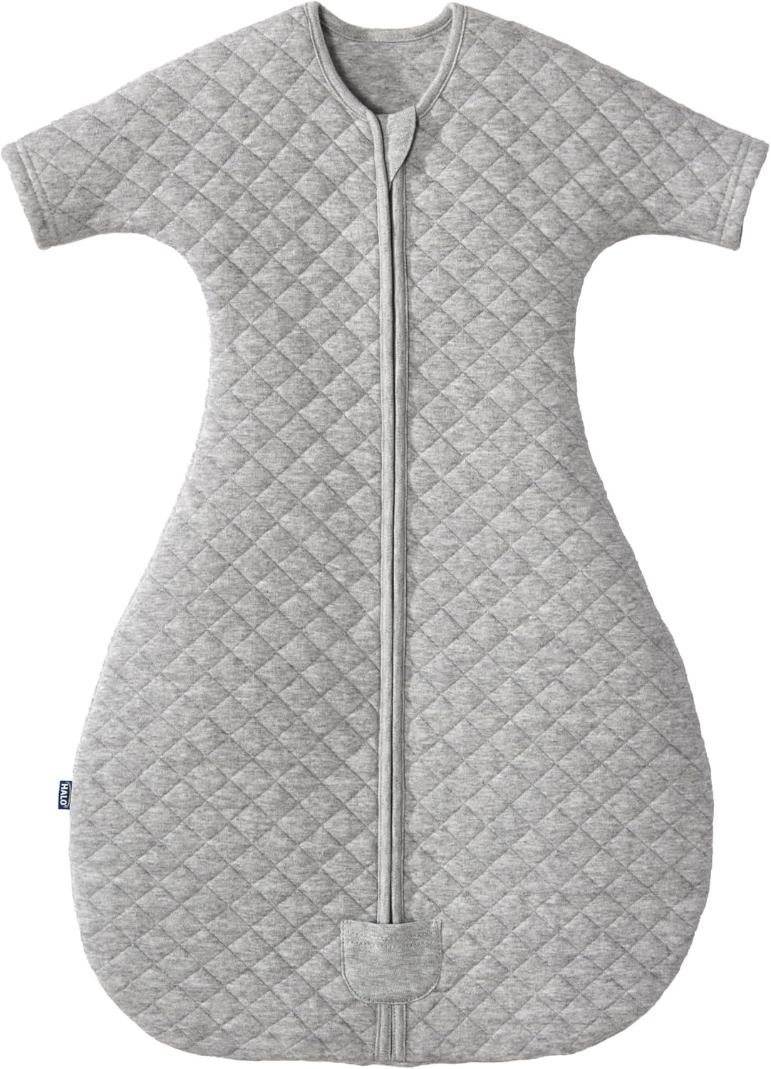 HALO Easy Transition SleepSack, Baby Sleep Sack Wearable Blanket, 100% Cotton, Soft & Breathable, 1.0 TOG, Helps Transition from Swaddle for Infants, Heather Grey, Medium