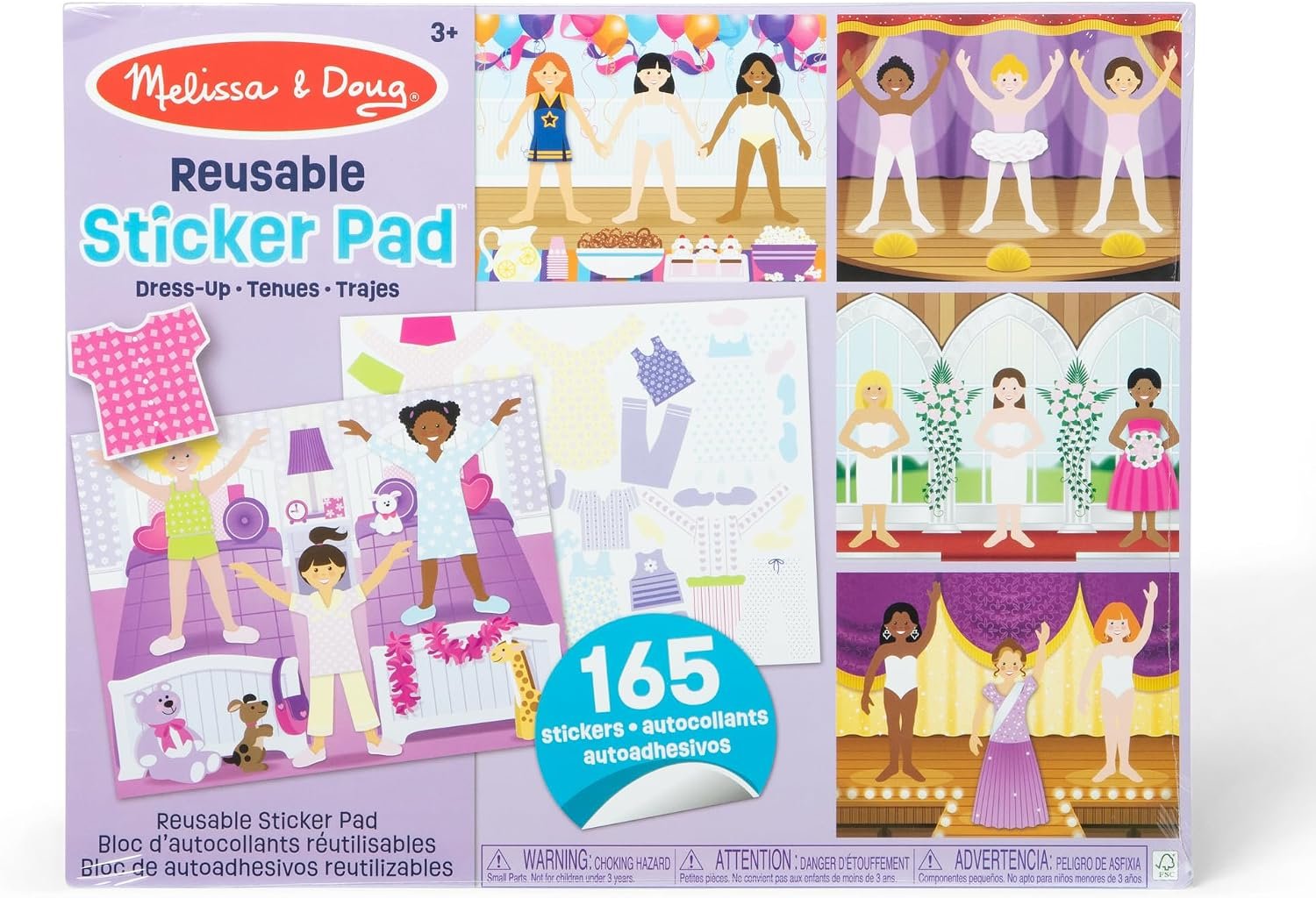 Melissa & Doug Reusable Sticker Pad: Dress-Up – 165+ Reusable Stickers – Removable Stickers, Kids Fashion Activities, Restickable Sticker Book for Kids Ages 3+