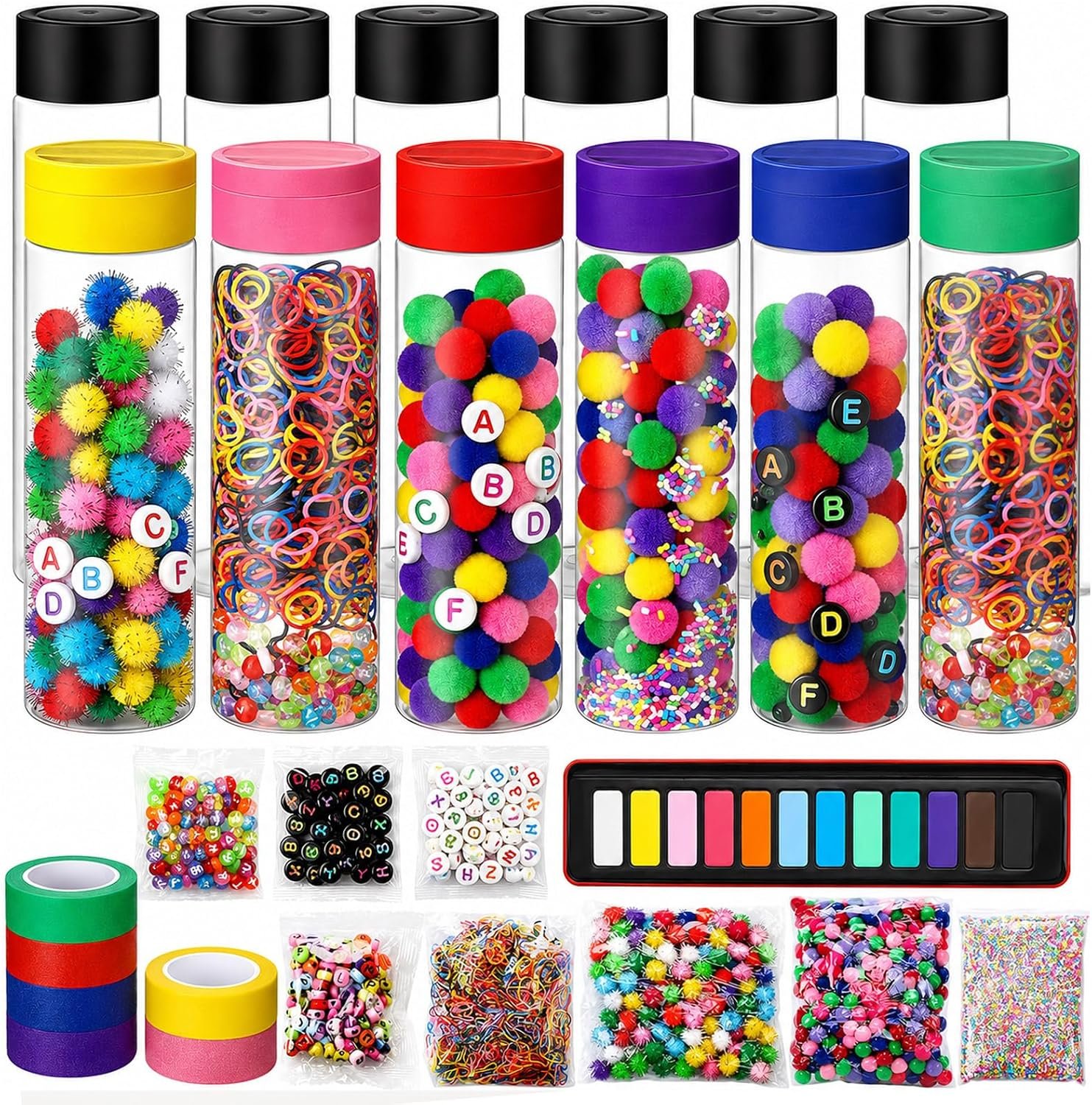 FoldTier 12 Set Letter Number Sensory Bottle Kit Calm Down Corner Supplies