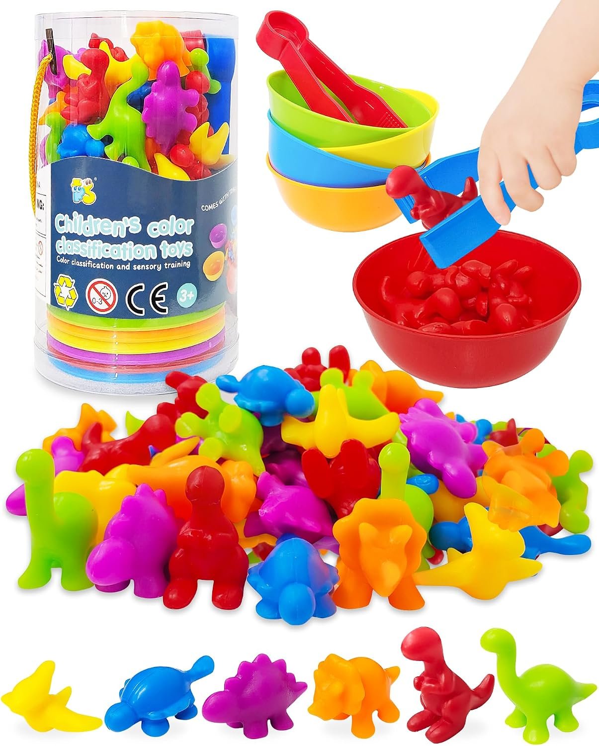 Counting Dinosaurs Toys for Kids 3-5, 4-8, Montessori Learning Toys