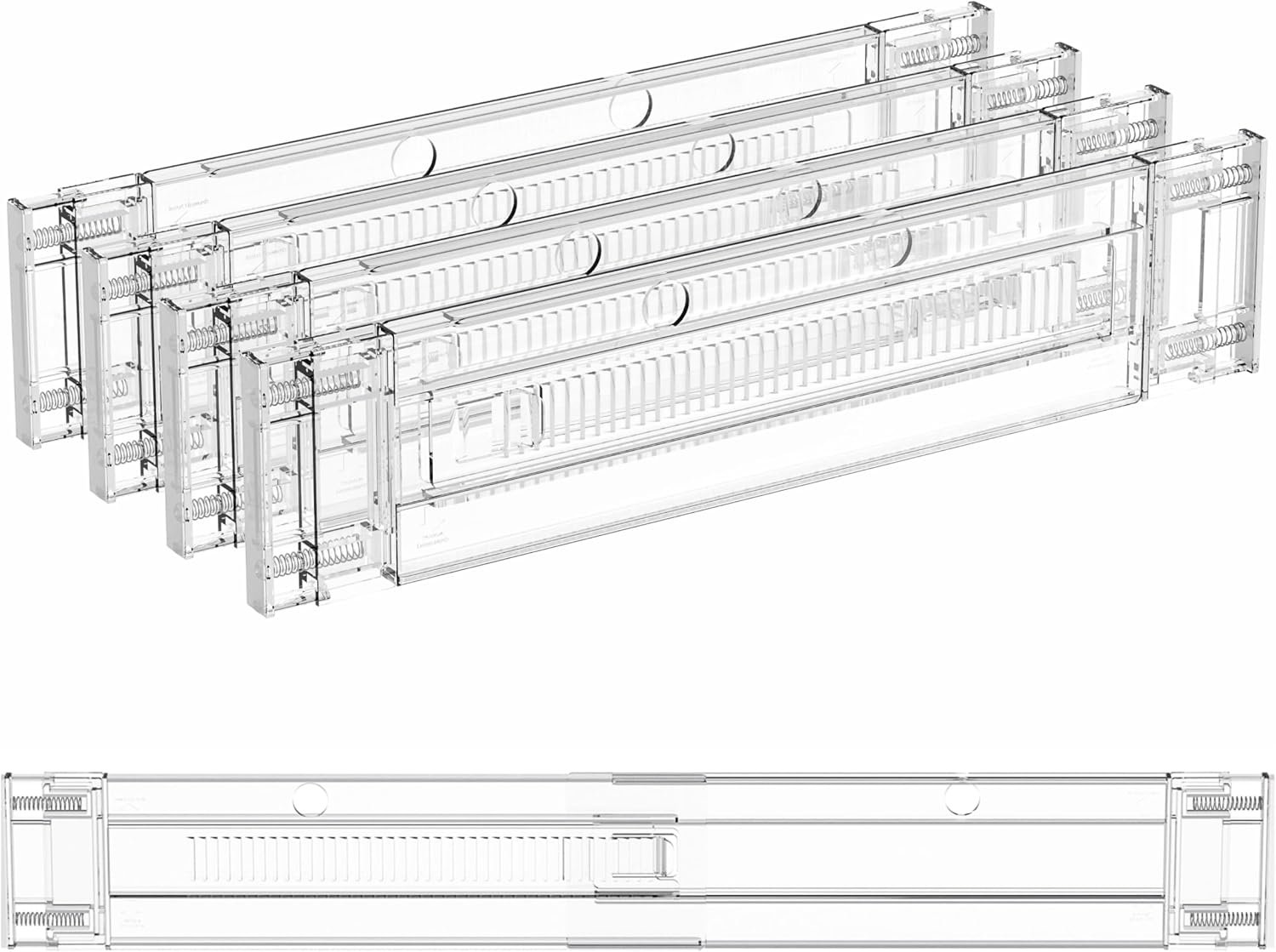 Yieach 4 Pack 3.2 Inch Shallow Acrylic Drawer Dividers
