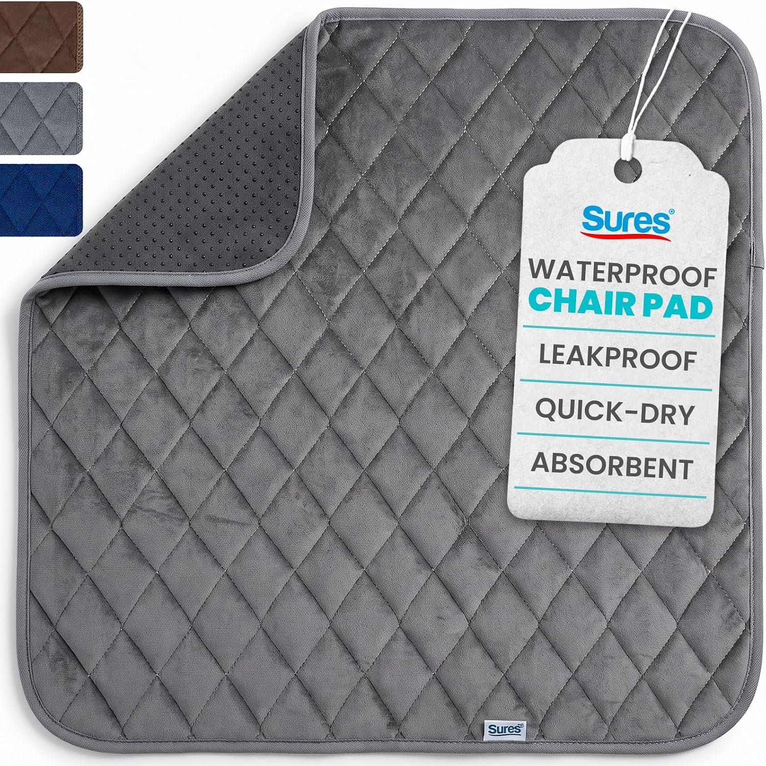 Sures Waterproof Chair Pads for Incontinence (22″ x 21″) – Washable