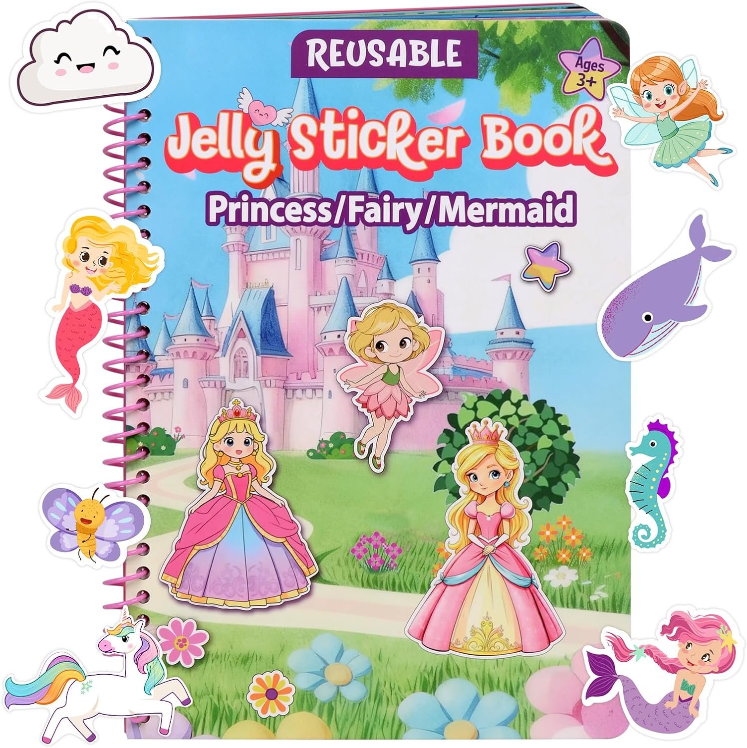 Jelly Sticker Book for Kids 3-5, Reusable Sticker Book for Toddlers