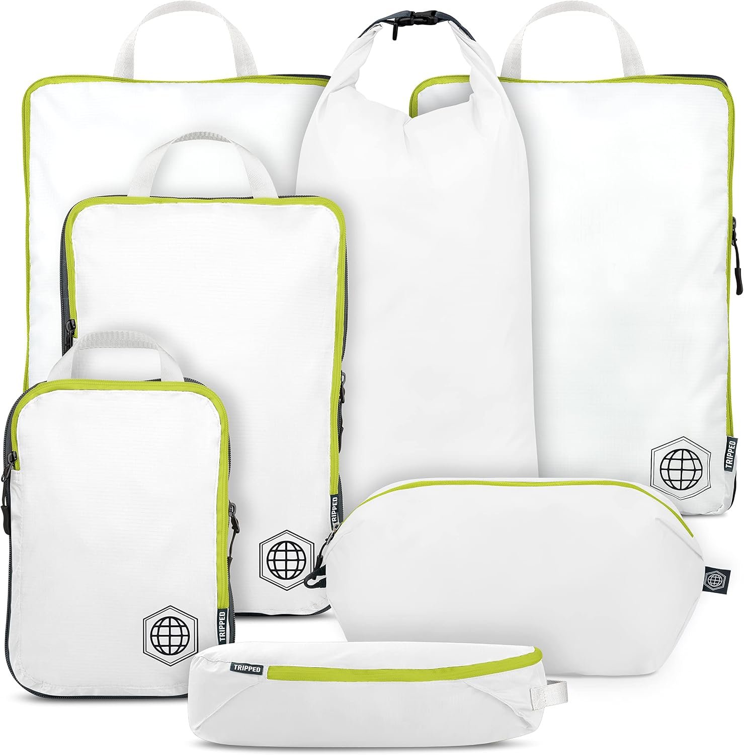 TRIPPED Travel Gear Large Compression Packing Cubes 7-Piece Set for Travel