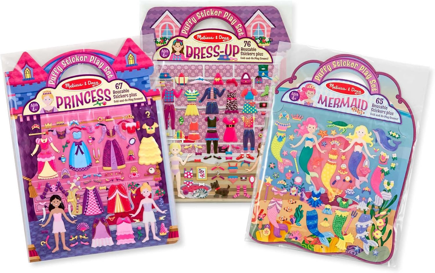 Melissa & Doug Puffy Sticker Activity Books 3-Pack Play Set