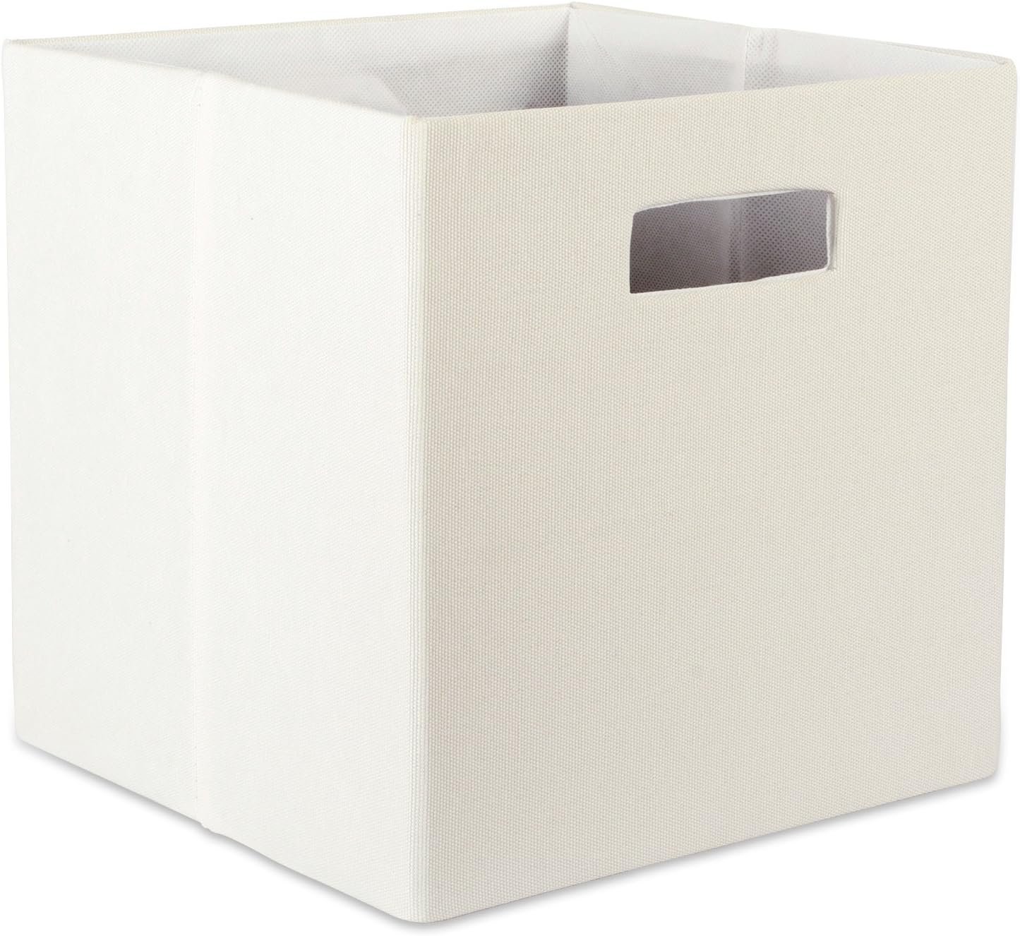 DII Fabric Storage Cube Organizer Bin 13x13x13 Foldable, Off-White