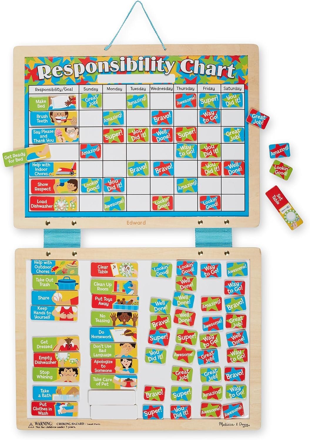 Melissa & Doug Magnetic Responsibility Chart & Kids Calendar