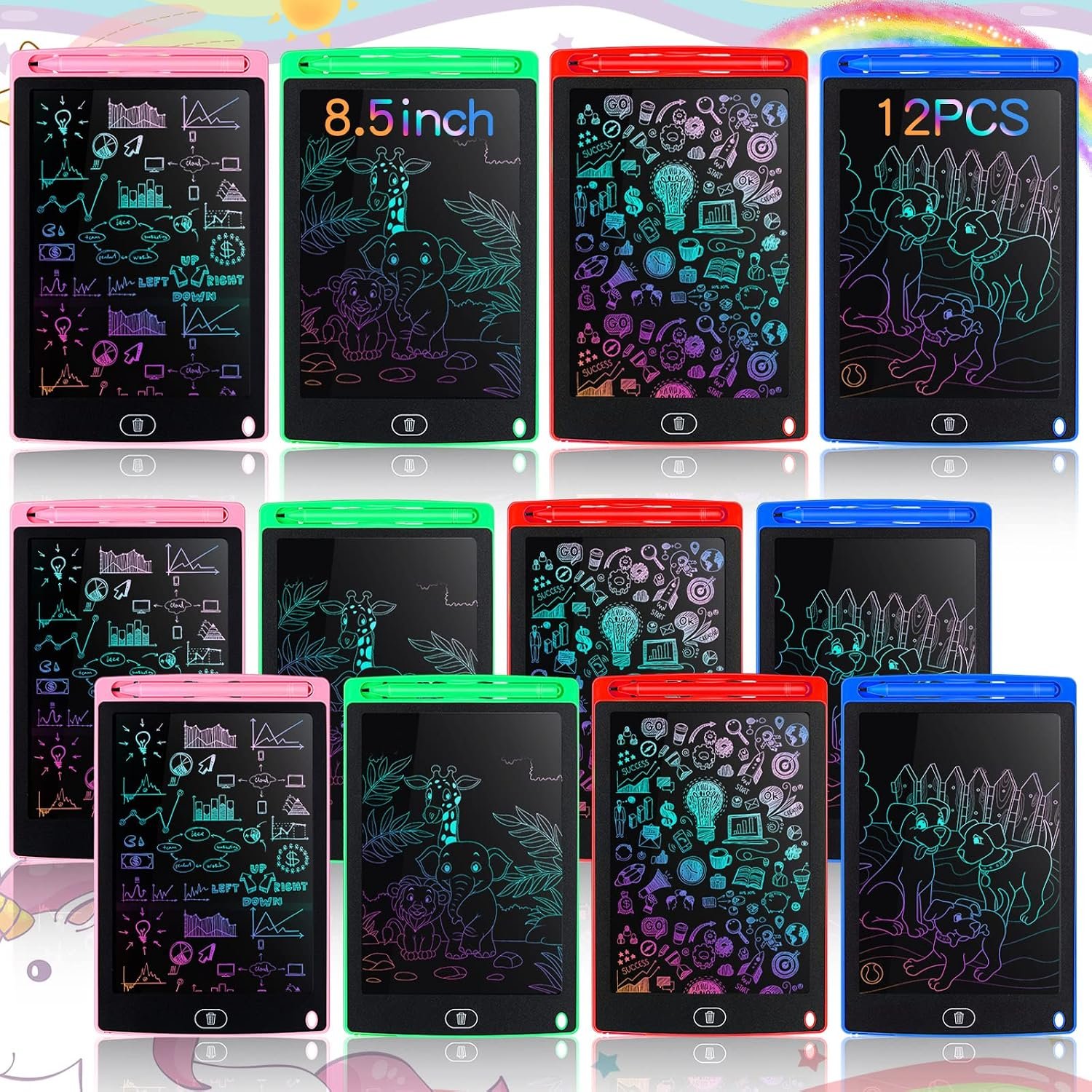 Tinlade 12 Pack LCD Writing Tablet for Kids, 8.5 Inch Drawing Pad