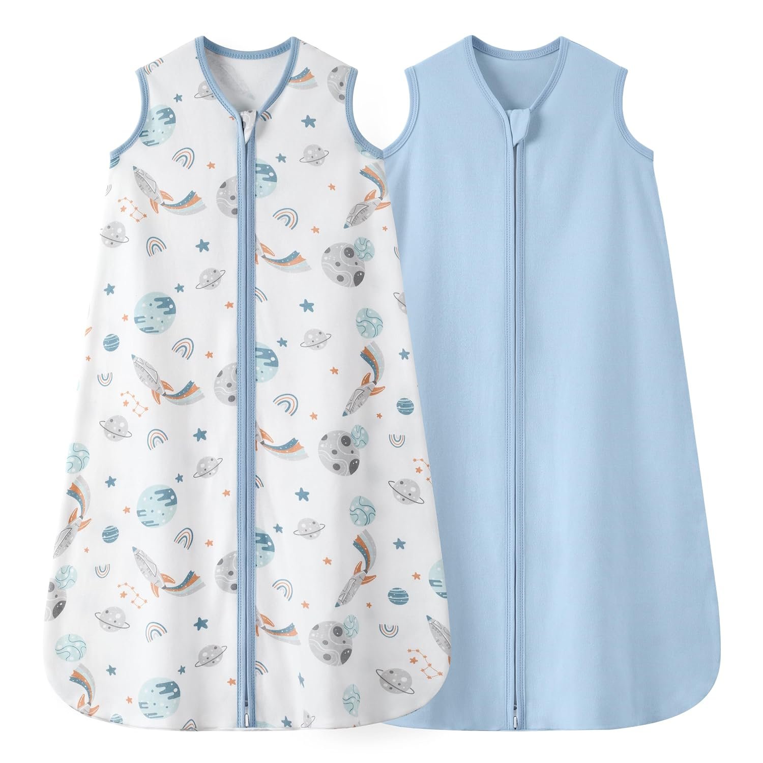 Baby Sleep Sack 6-12 Month 100% Cotton 0.5TOG Wearable Blanket 2pk