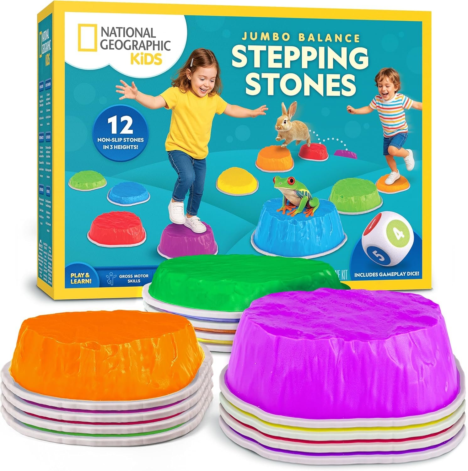 National Geographic Kids Jumbo Balance Stepping Stones 12-Piece Set