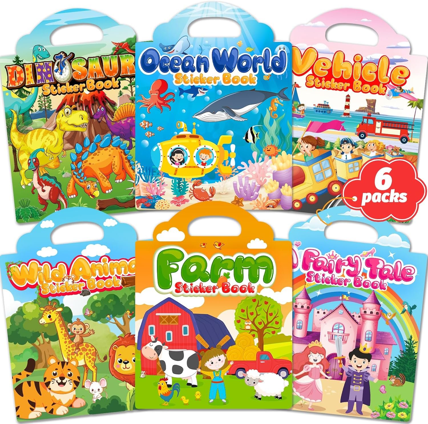 Walenced Reusable Sticker Book for Toddlers, Stickers for Kids, Travel Toys