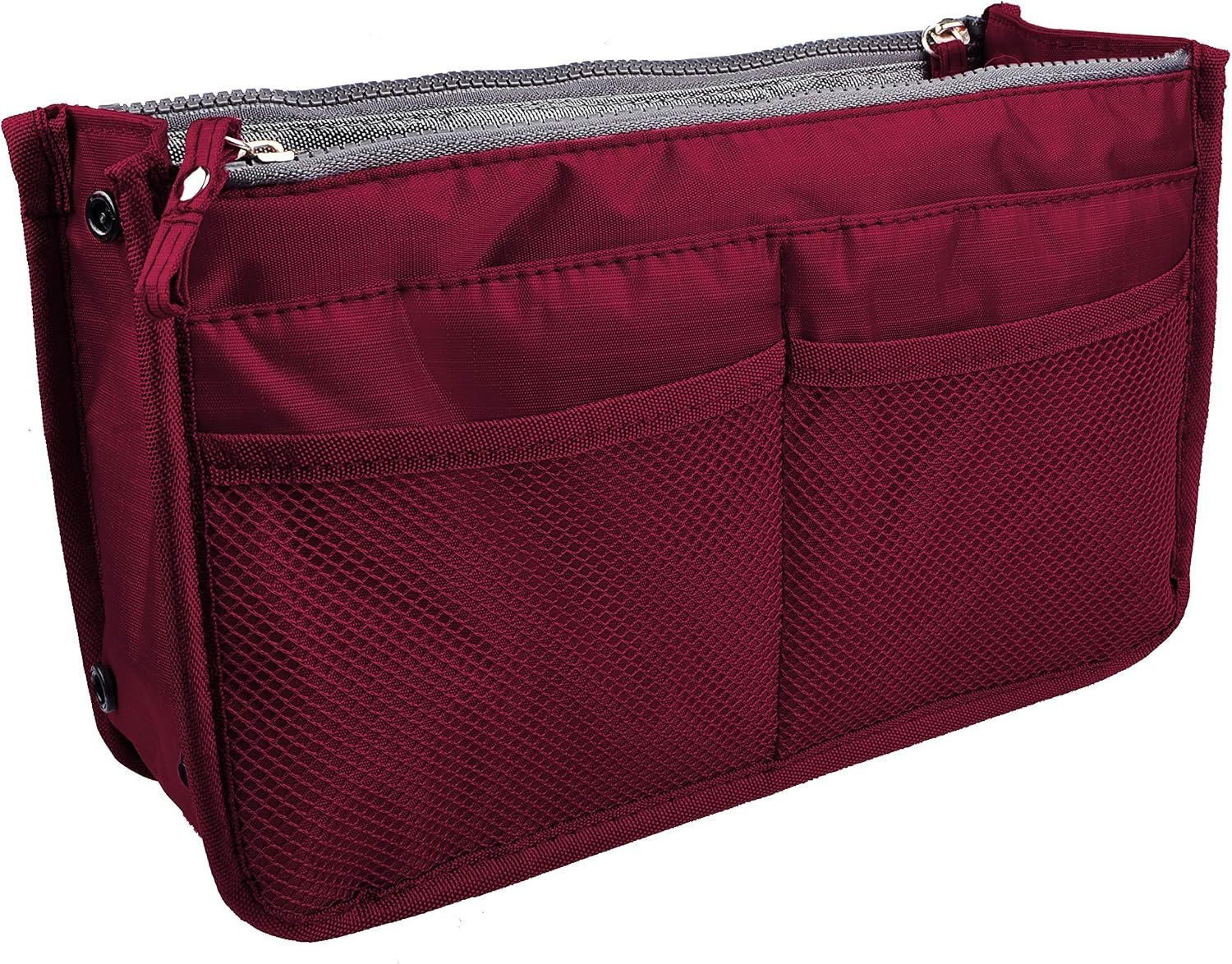 Vercord Updated Purse Handbag Organizer Insert Liner Bag in Bag 13 Pockets Burgundy Small