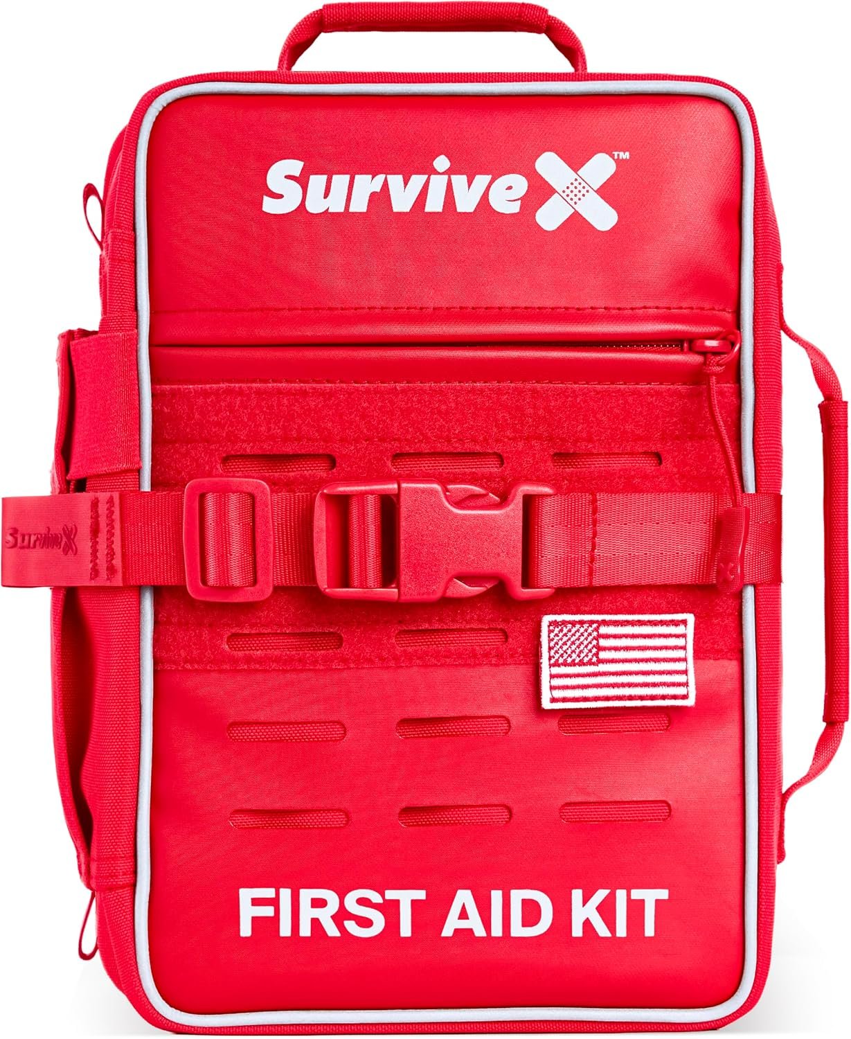 SurviveX Large Pro First Aid Kit, Emergency Kit for 5-6 People