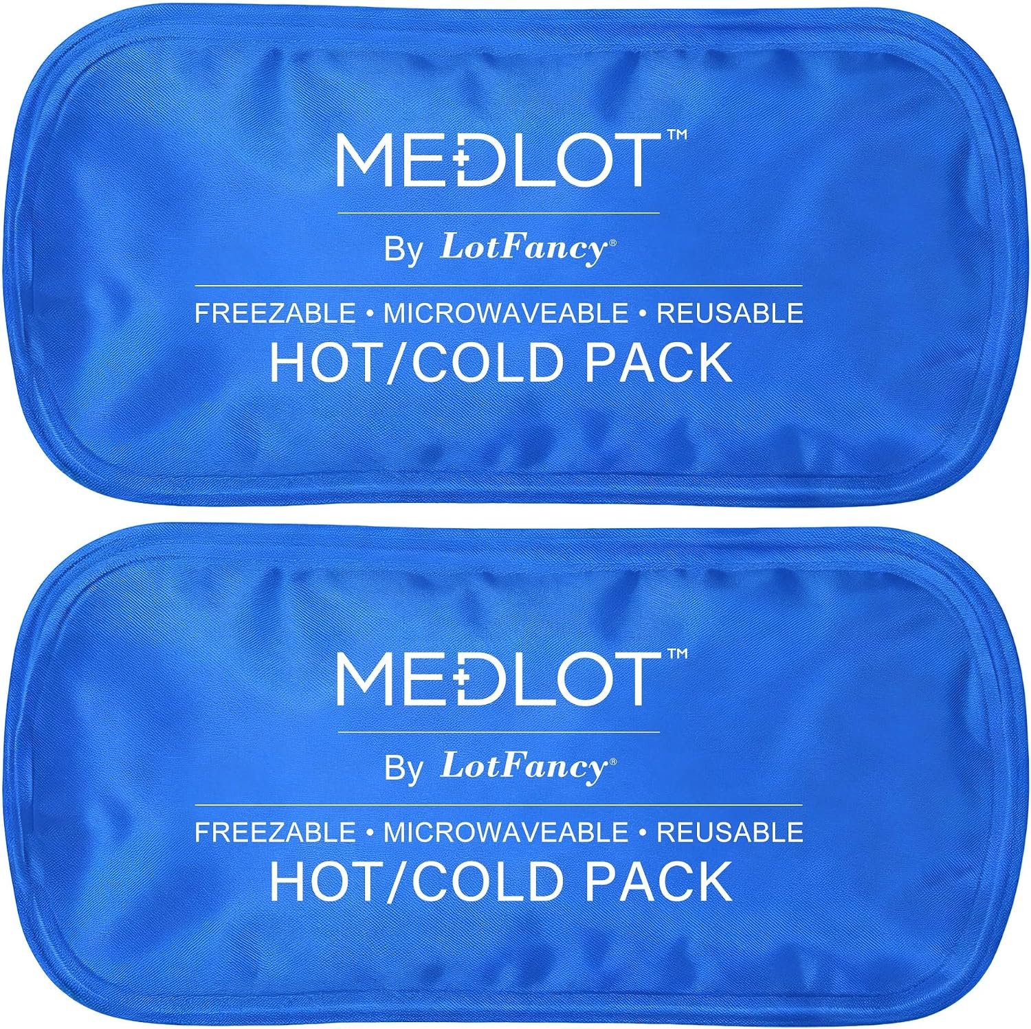 LotFancy Gel Ice Packs, 2pc Reusable Hot Cold Pack for Therapy, Heating Cooling Gel Pad, Pain Relief for Face, Head, TMJ, Wisdom Teeth, Oral Facial Surgery, Sport Injuries, Migraine, Muscle Joint