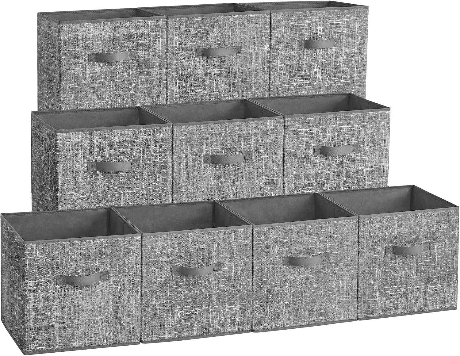 SONGMICS Storage Cubes, Set of 10, 13-Inch Foldable Closet Organizers