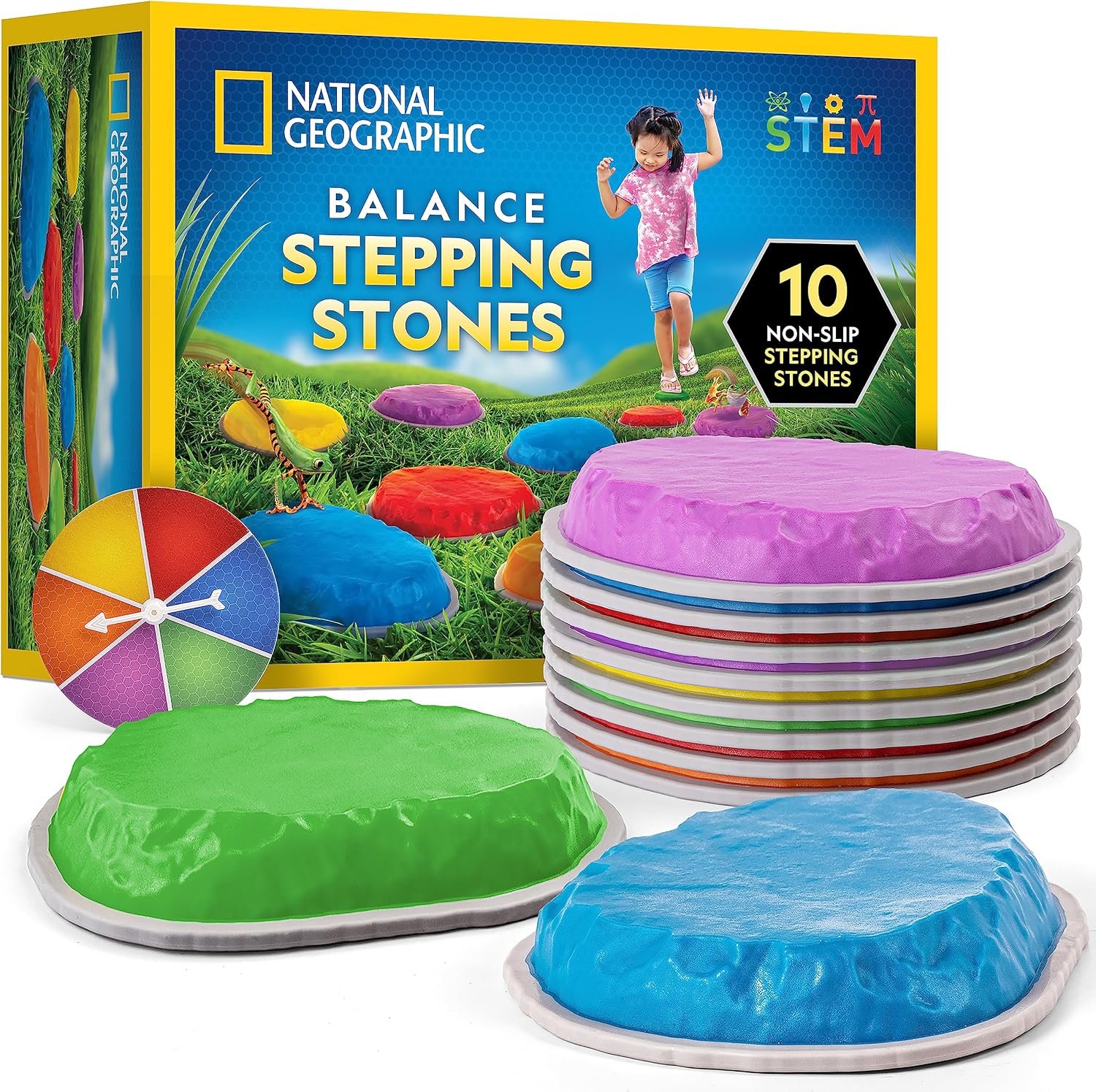 National Geographic 10-Piece Balance Stepping Stones Set for Kids