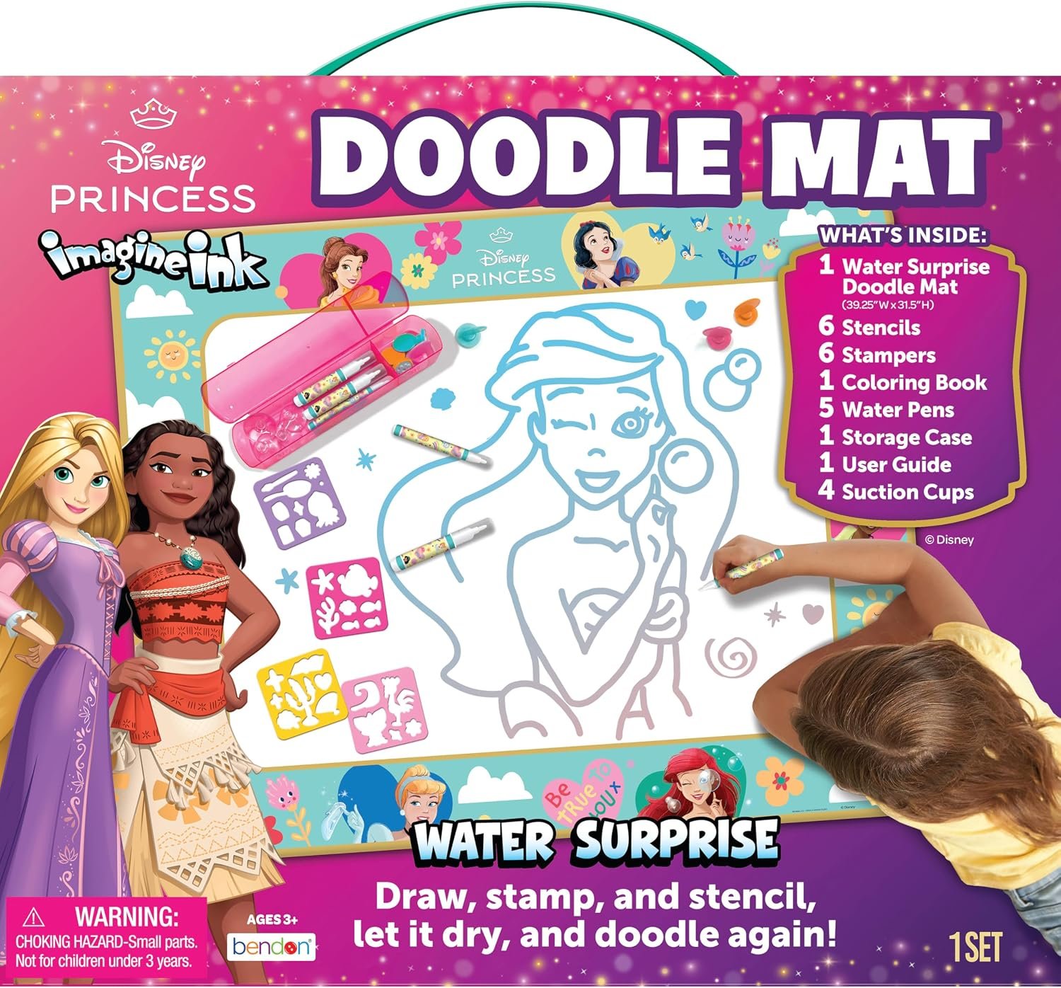 Disney Princess Imagine Ink Water Surprise Doodle Mat, Draw, Stamp, Stencil