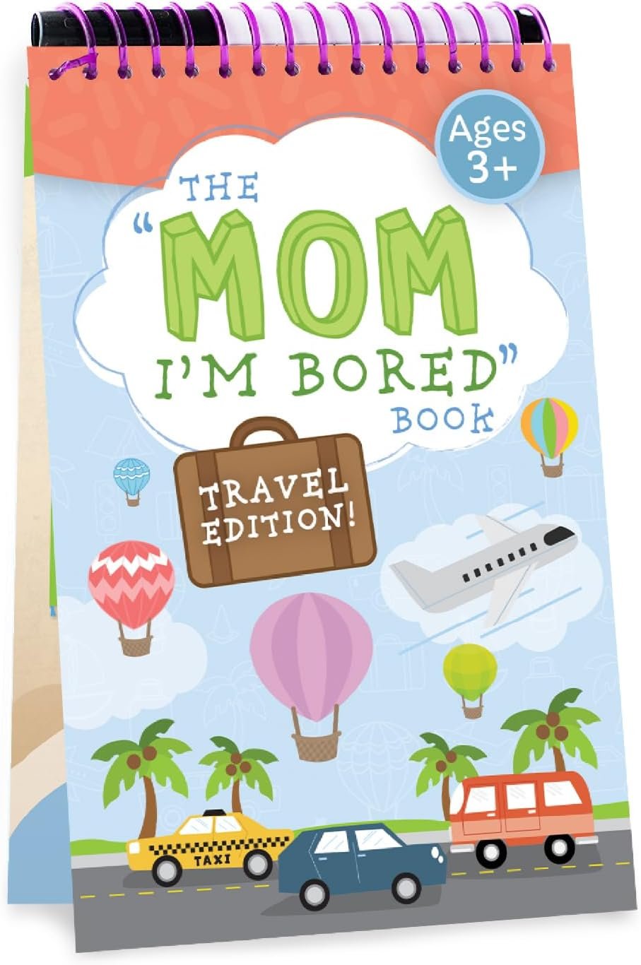 Squirrel Products Mom, I’m Bored Children’s Activity Book, Fun Reusable Dry Erase Toy – Roadtrip Essentials, Word Games, Screen Free Activites for Kids Ages 3 and Up – Travel Version