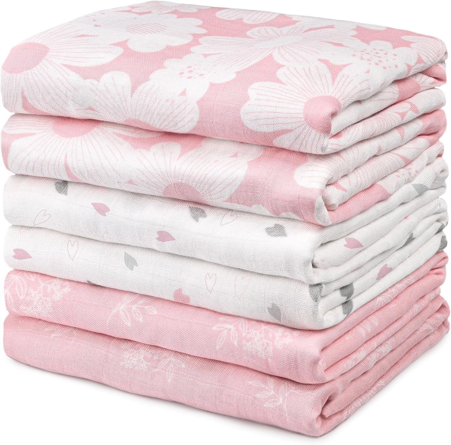 GLLQUEN BABY Receiving Blankets Girl Muslin Swaddle Blankets for Newborn